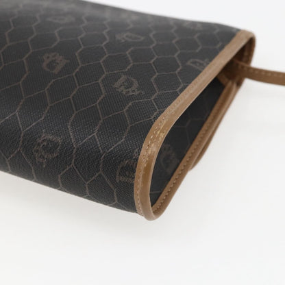 Christian Dior Vintage Honeycomb Flap Canvas and Leather, Black, Canvas, Shoulder Bag