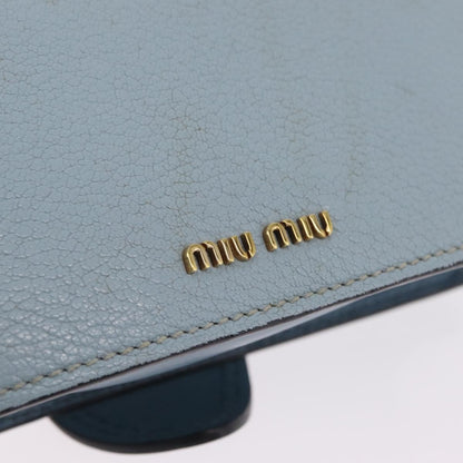Miu Miu Madras Crystal Buckle Leather, Blue, Leather, Shoulder Bag