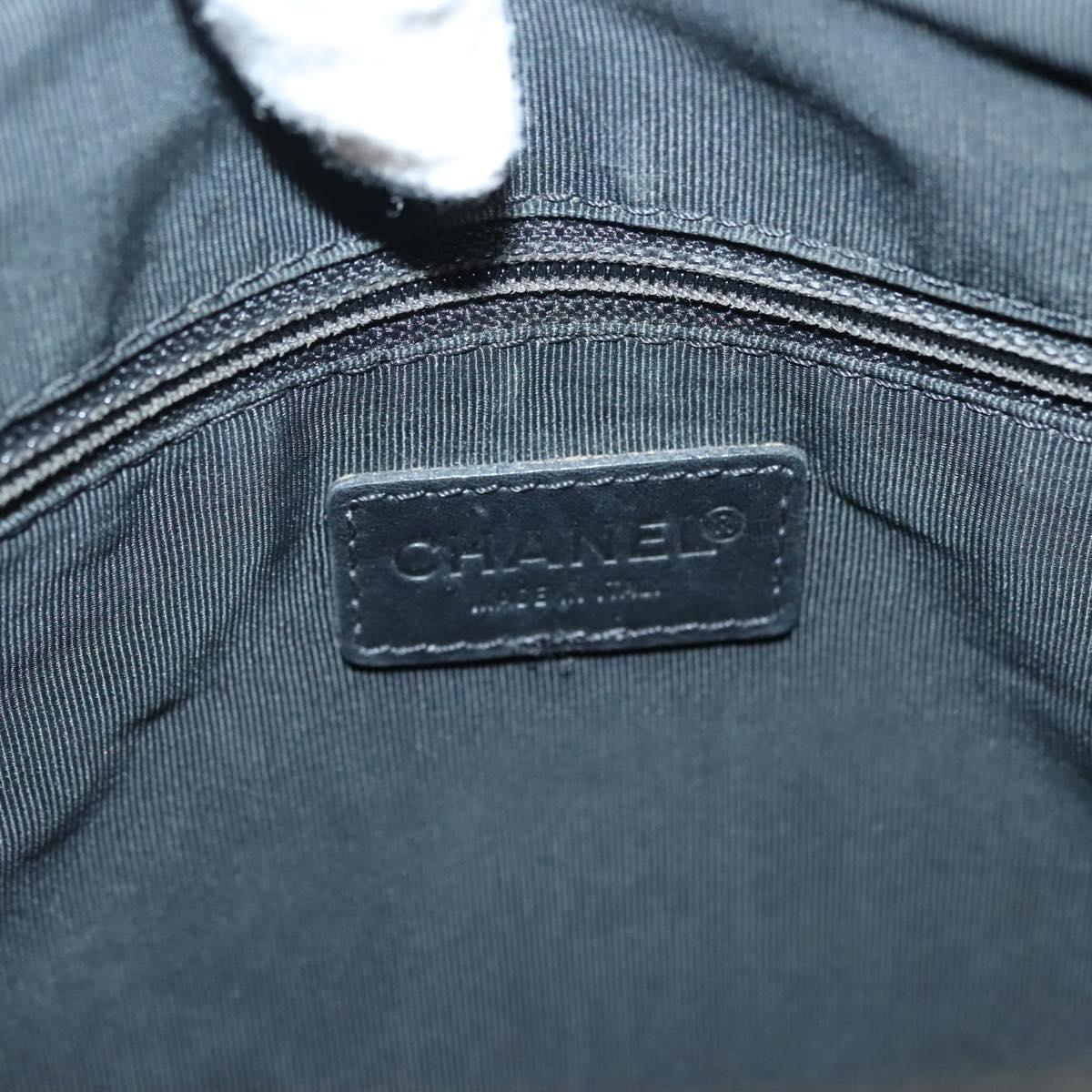 Chanel Surpique Boston Bag Quilted Leather, BLACK, LEATHER, Travel bag