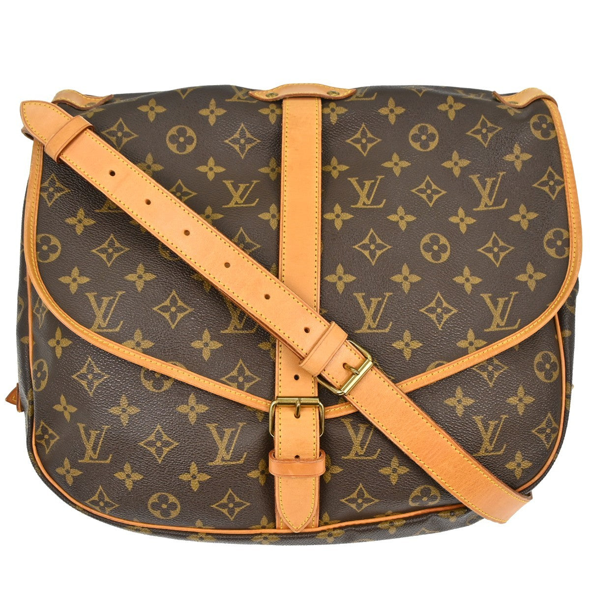 Louis Vuitton Saumur Monogram, Brown, Canvas, Shoulder Bag