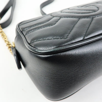 Gucci GG Marmont Matelasse Patent, Black, Leather, Shoulder Bag