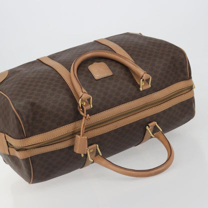 Celine Vintage Macadam Boston Canvas, Brown, PVC, Handbag