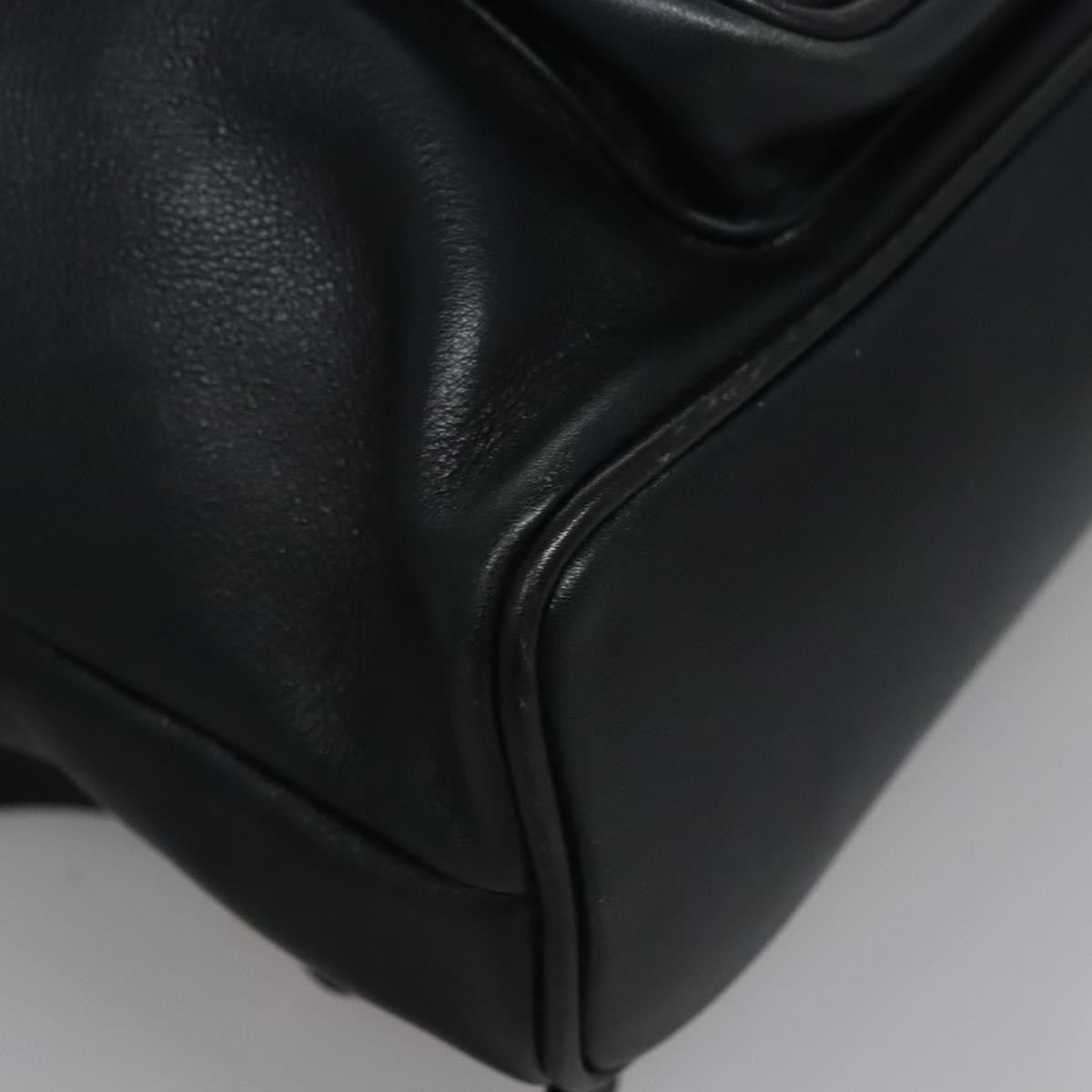 Gucci Vintage Bamboo Leather, Black, Leather, Backpack