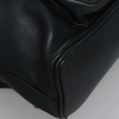 Gucci Vintage Bamboo Leather, Black, Leather, Backpack