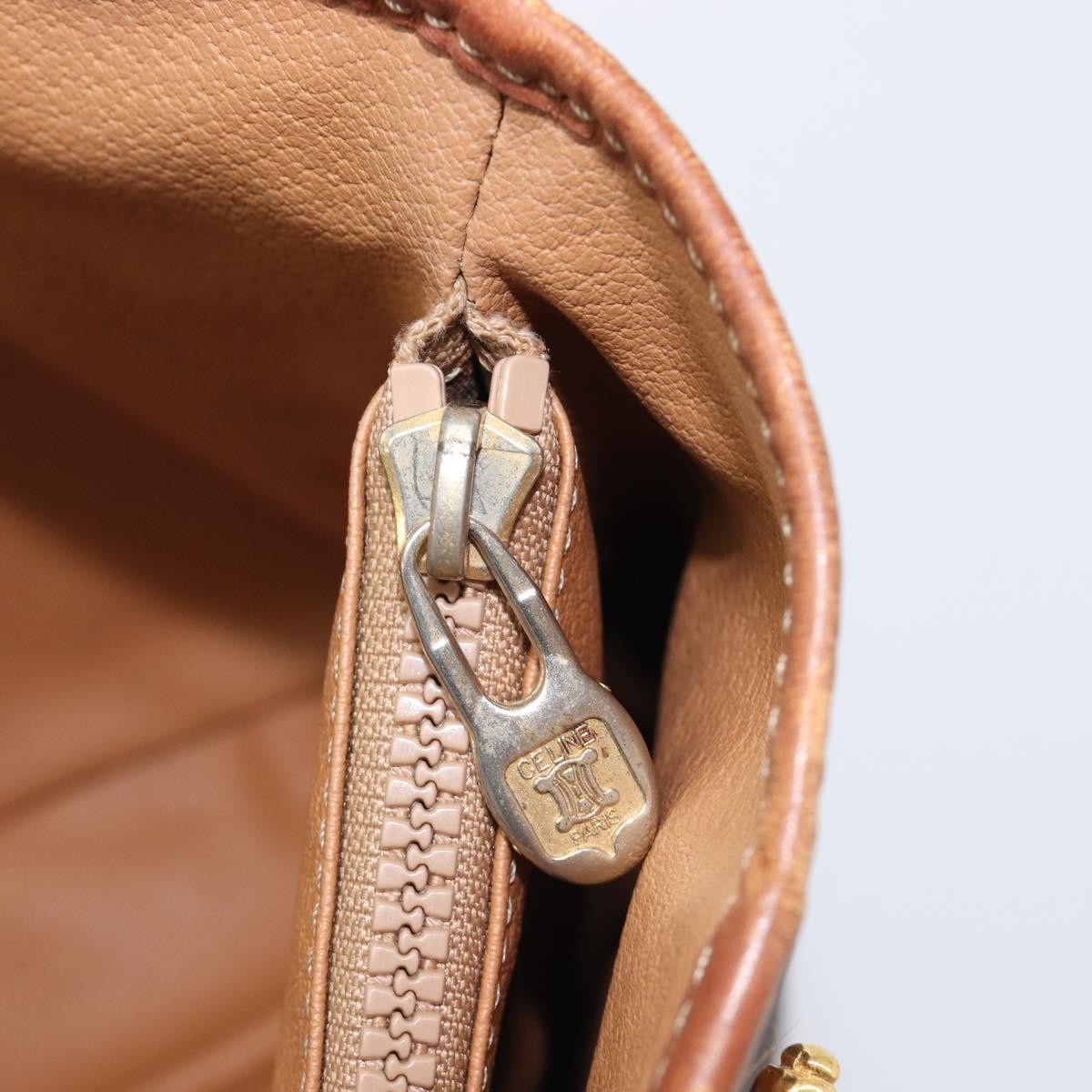 Celine Vintage Macadam Shopper Coated Canvas, Brown, Canvas, Tote Bag