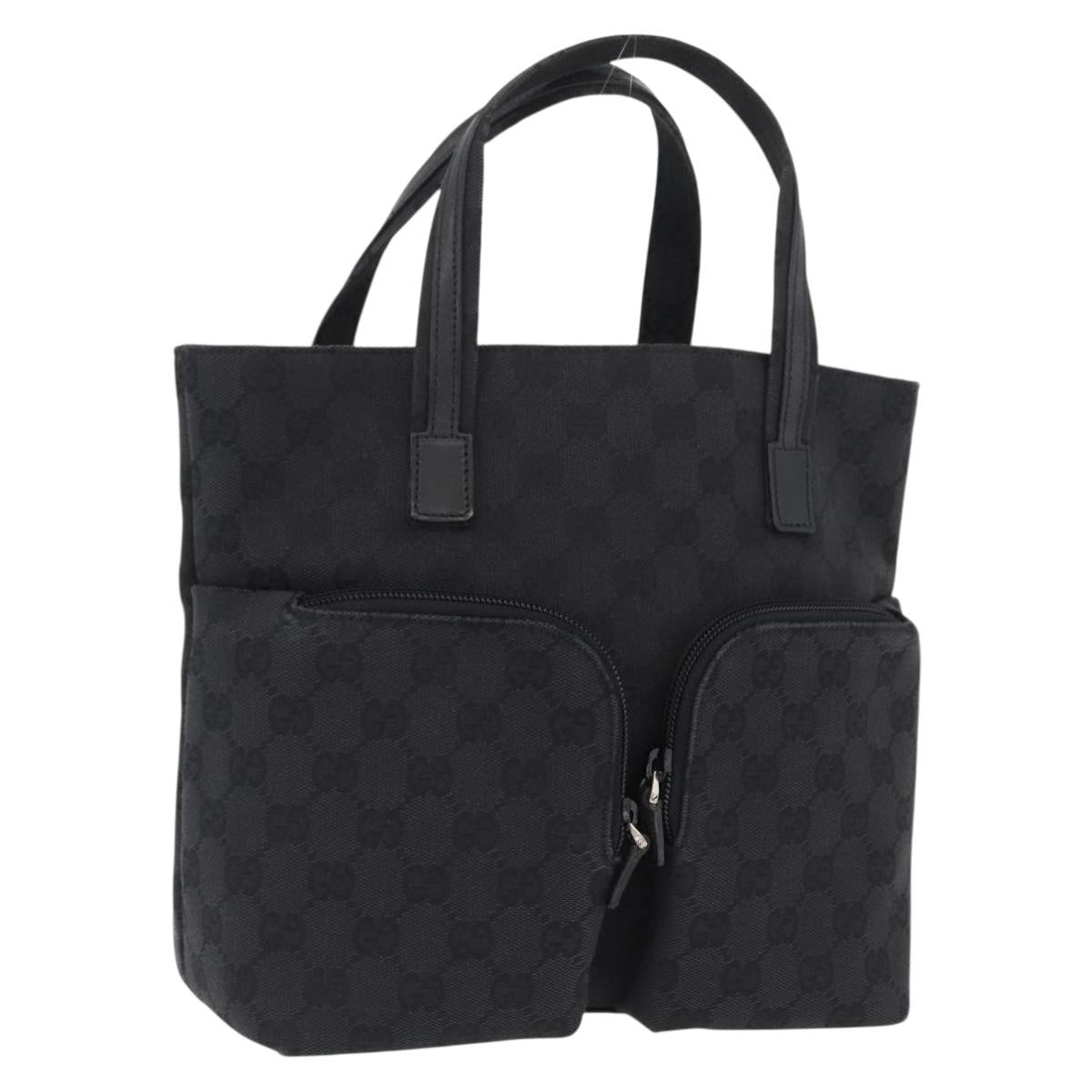 Gucci Double Pocket Tote GG Canvas and leather, Black, Canvas, Handbag