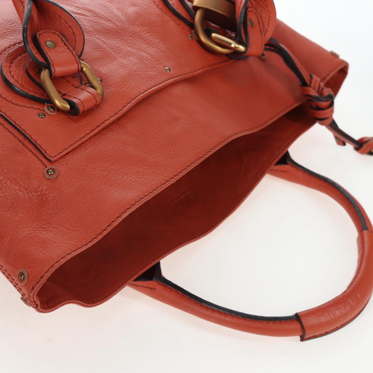 Chloe Paddington Leather, Orange, Leather, Tote Bag