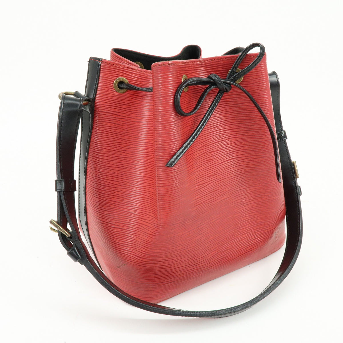 Louis Vuitton Bicolor Petit Noe Epi Leather, Red, Leather, Handbag