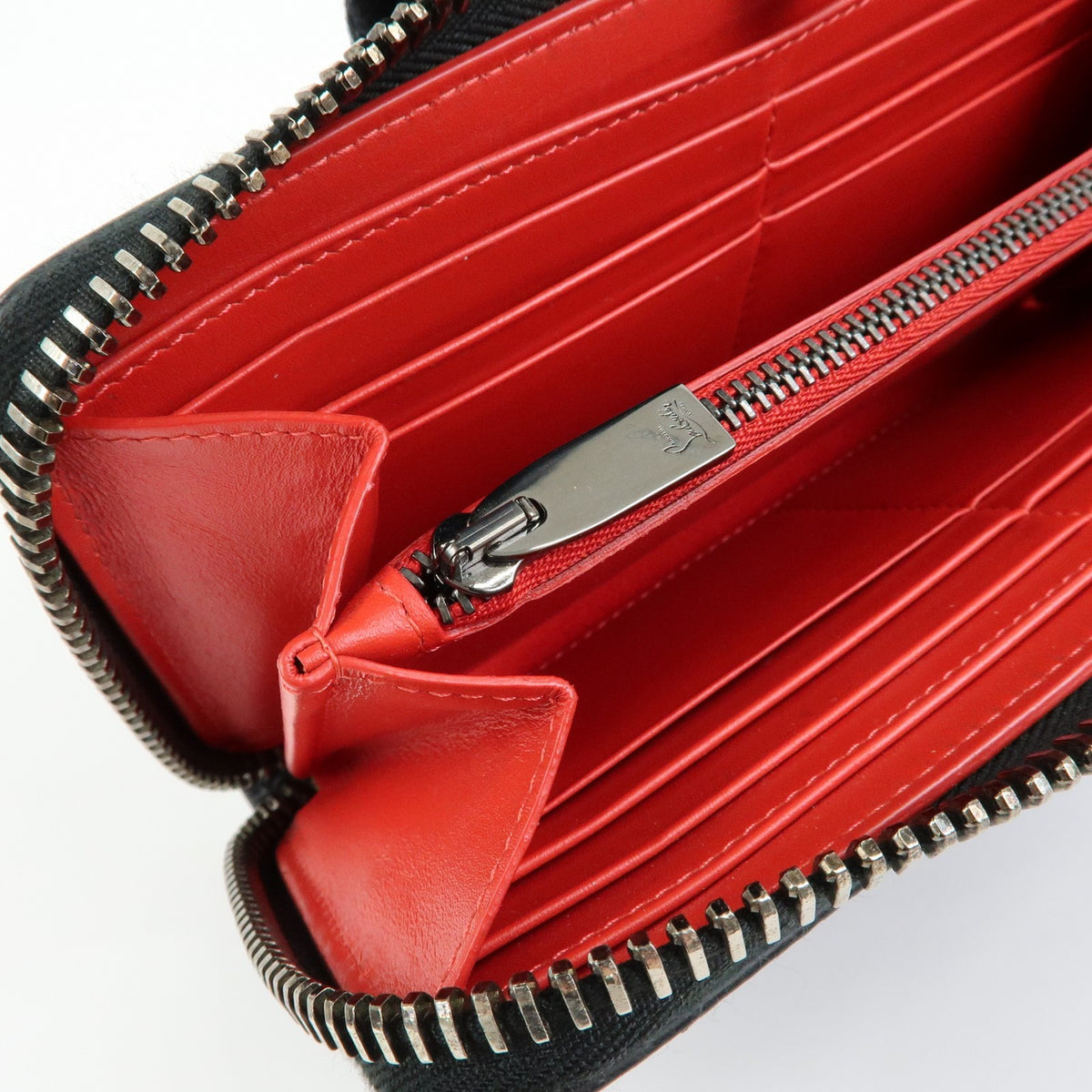Christian Louboutin Panettone Spiked Leather, Black, Leather, Wallet