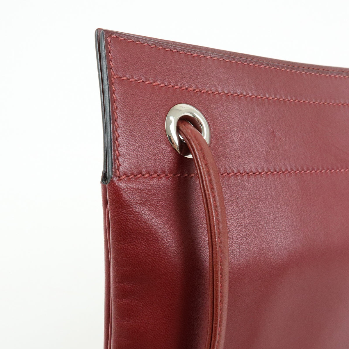 Hermes Aline Milo Lambskin and Swift, Burgundy, Leather, Handbag