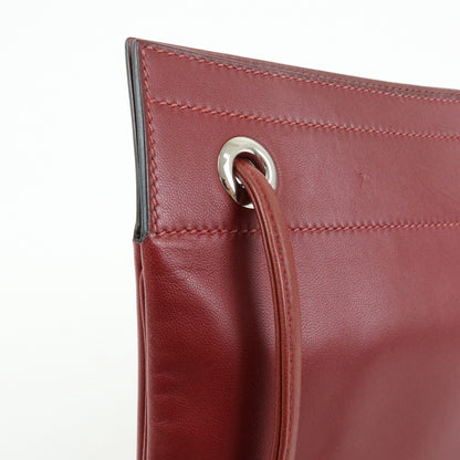 Hermes Aline Milo Lambskin and Swift, Burgundy, Leather, Handbag