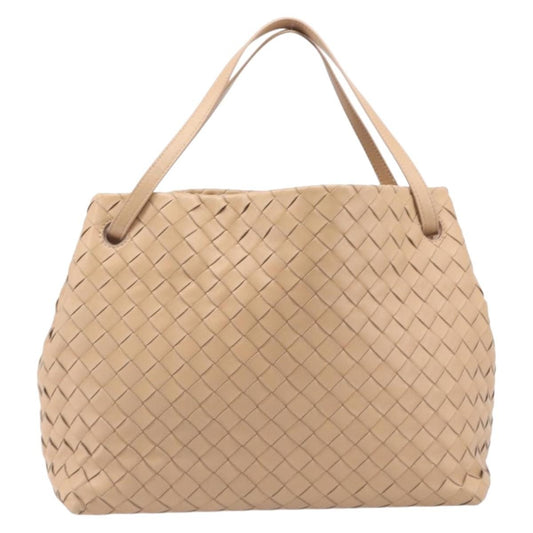Bottega Veneta Garda Intrecciato Nappa, Beige, Leather, Handbag