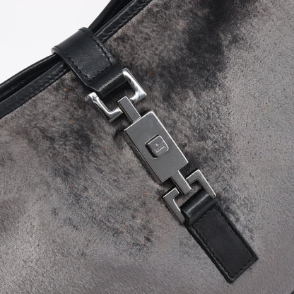 Gucci Vintage Jackie Shoulder Velvet and Leather, Black, Velvet, Handbag
