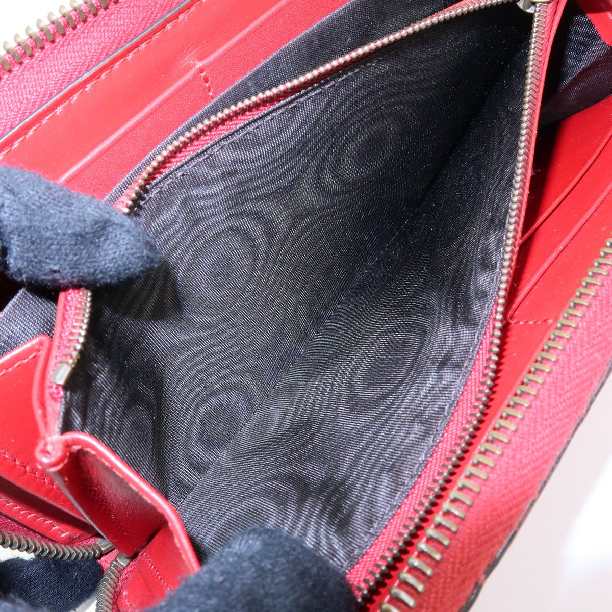 Gucci Cherries Wallet on Chain Guccissima Leather, Red, Leather, Crossbody Bag