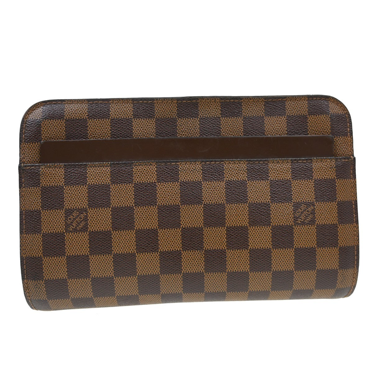 Louis Vuitton Pochette Saint Louis Damier Ebene, Brown, Canvas, Clutch
