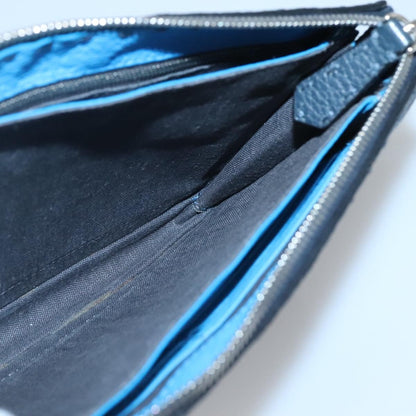 Fendi Selleria Zip Leather, Black, Leather, Clutch