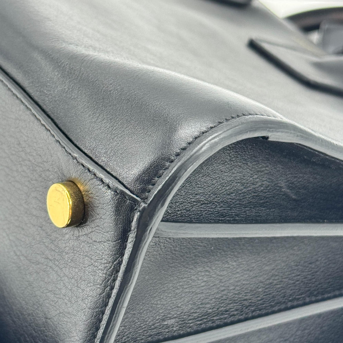 Saint Laurent Sac de Jour Leather, Navy, Leather, Handbag