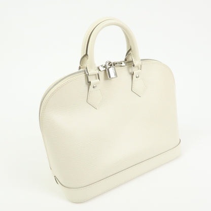 Louis Vuitton Alma Epi Leather, White, Leather, Handbag