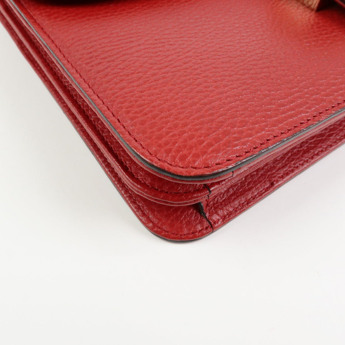 Gucci Interlocking Leather, Red, Leather, Shoulder Bag