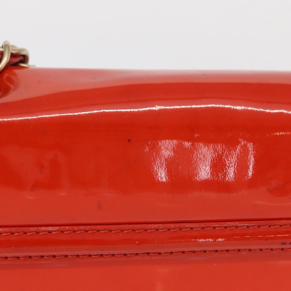Chanel Chain Flap Shoulder Bag Leather, ORANGE, PATENT_LEATHER, Shoulder bag
