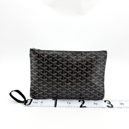 Goyard Senat Zip Printed Coated Canvas, Black, Canvas, Clutch