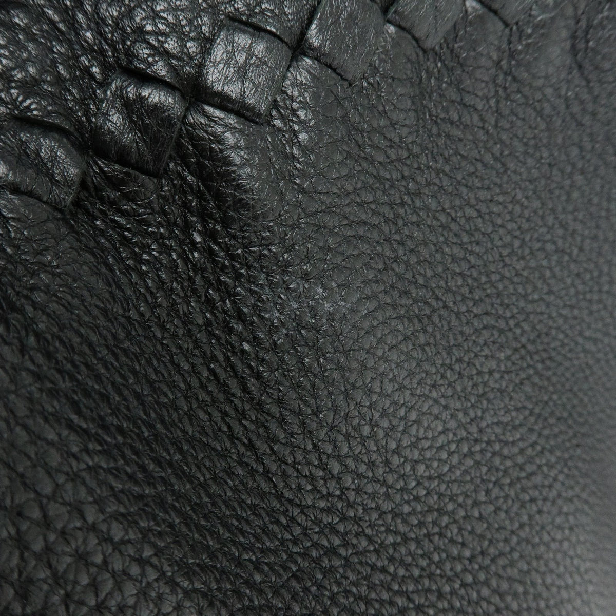 Bottega Veneta A-Shape Leather with Intrecciato Detail, Black, Leather, Tote Bag