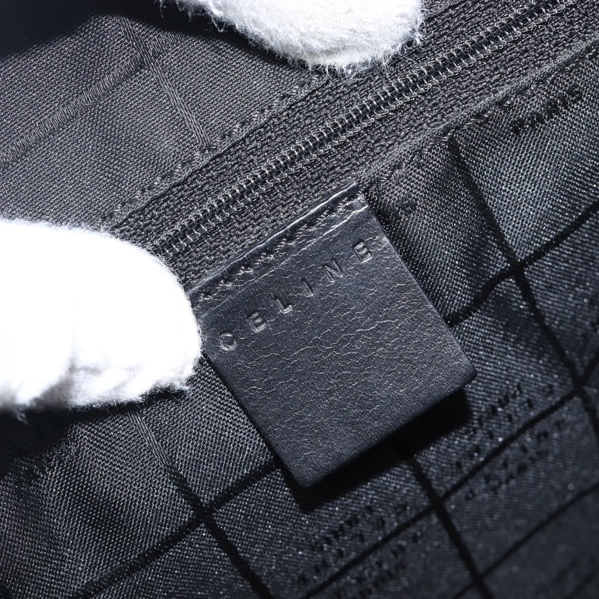 Celine Boston C Macadam Canvas, Black, Canvas, Handbag