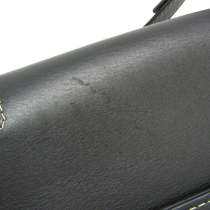 Loewe Gate Leather Leather with Raffia, Black, Leather, Shoulder Bag
