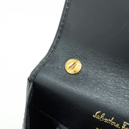 Salvatore Ferragamo Gancini Leather, Navy, Leather, Crossbody Bag