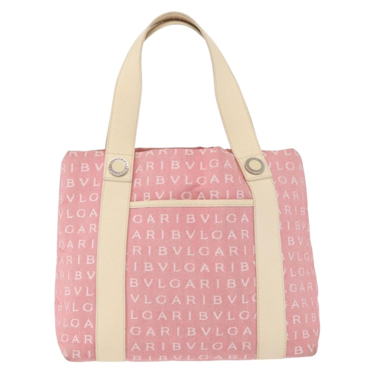 Bvlgari Logomania Canvas, Pink, Canvas, Shoulder Bag