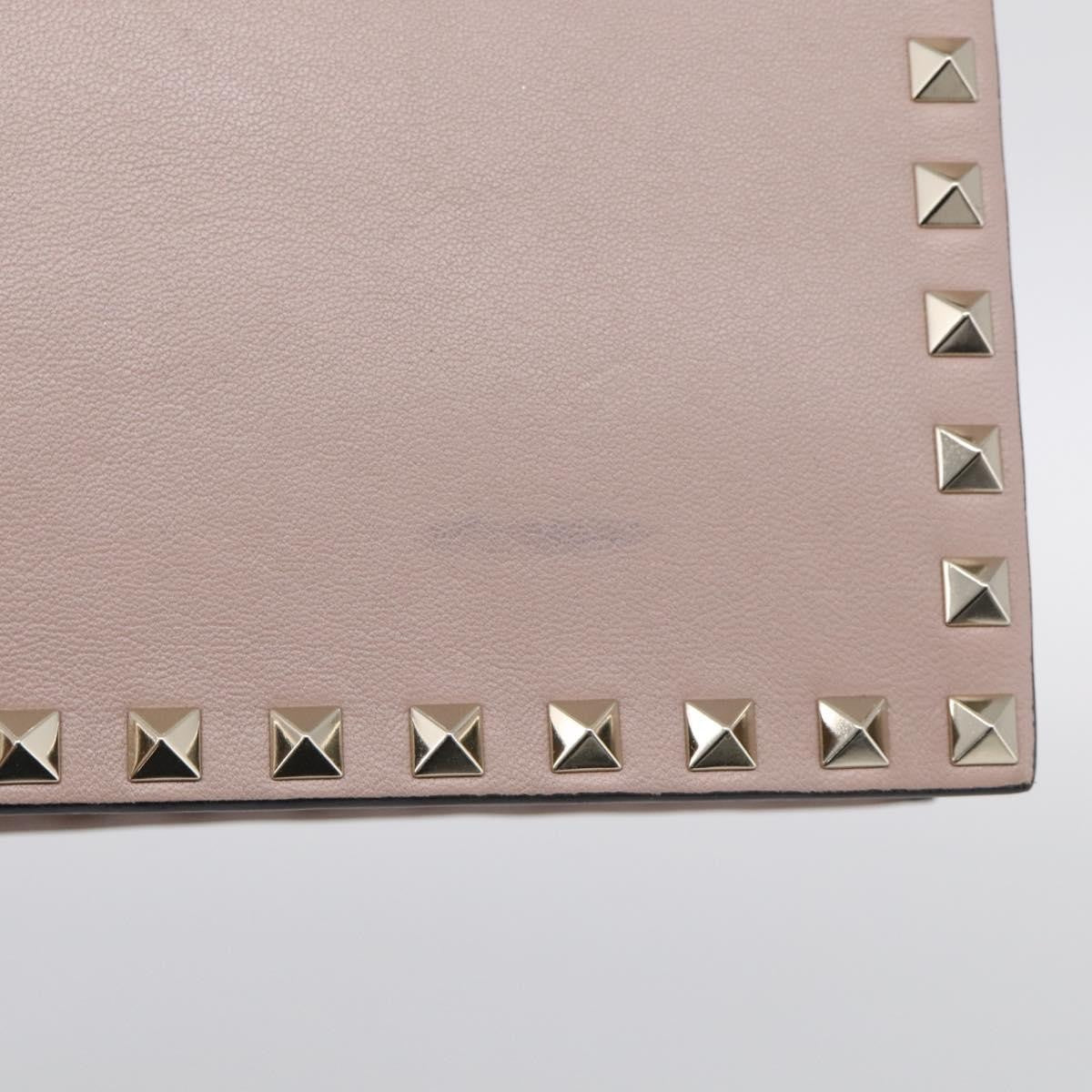 Valentino Garavani Rockstud Flap Clutch Leather, Beige, Leather, Clutch