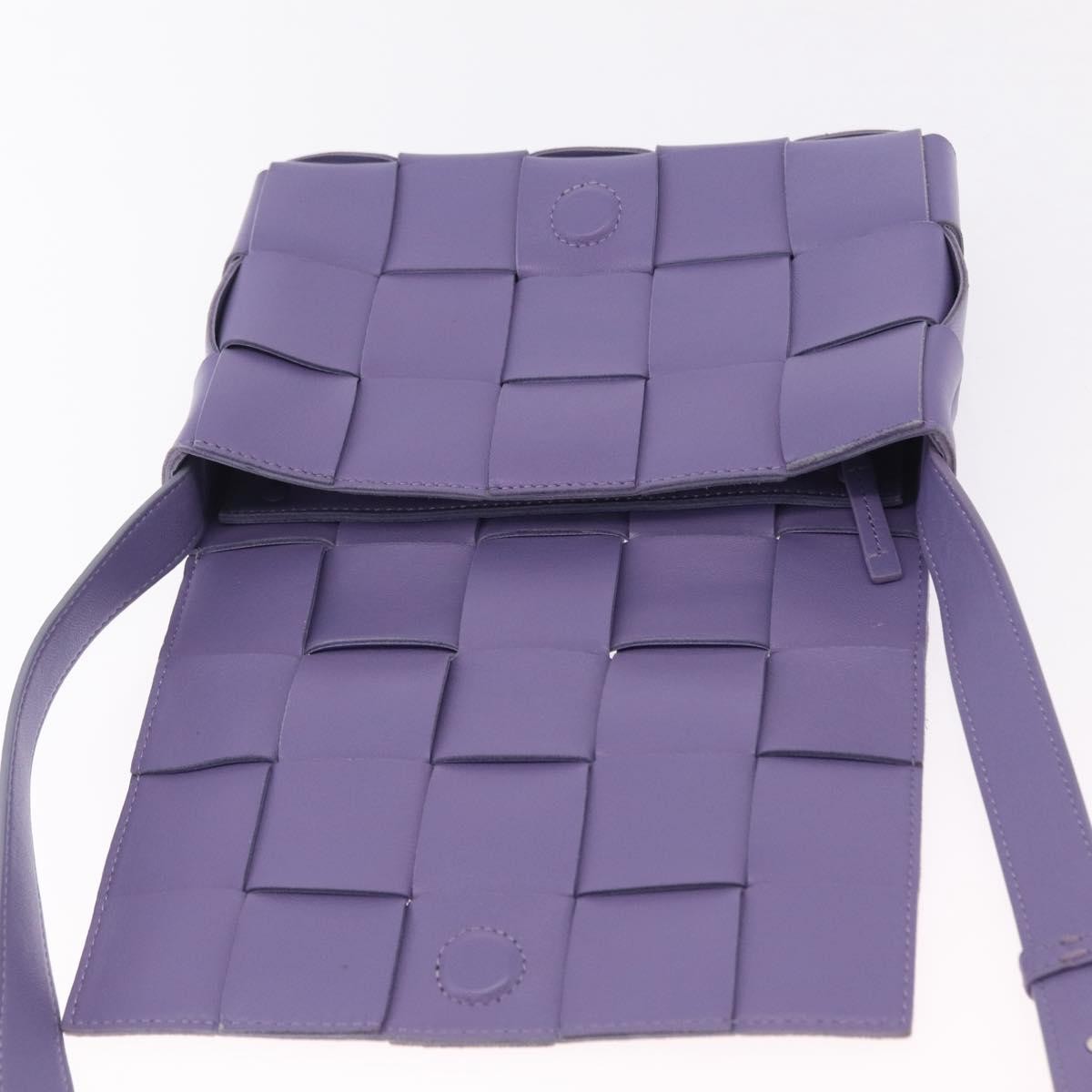 Bottega Veneta Cassette Maxi Intrecciato Leather, Purple, Leather, Crossbody Bag