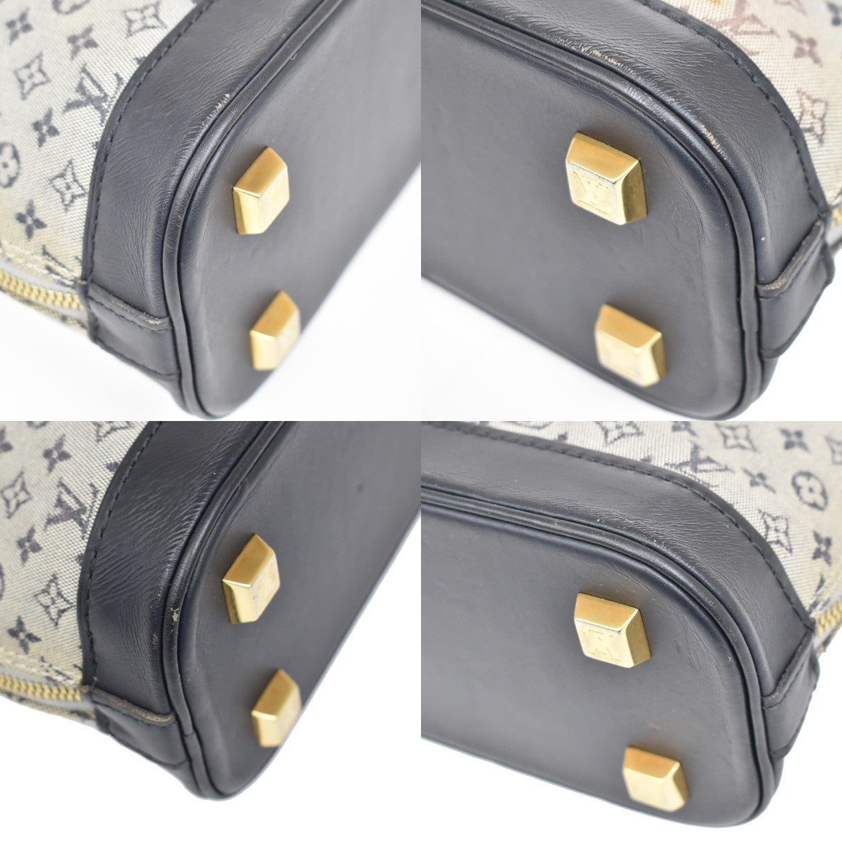 Louis Vuitton Alma Mini Lin, Blue, Canvas, Handbag