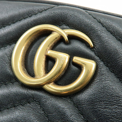 Gucci GG Marmont Belt Matelasse Leather, Black, Leather, Handbag