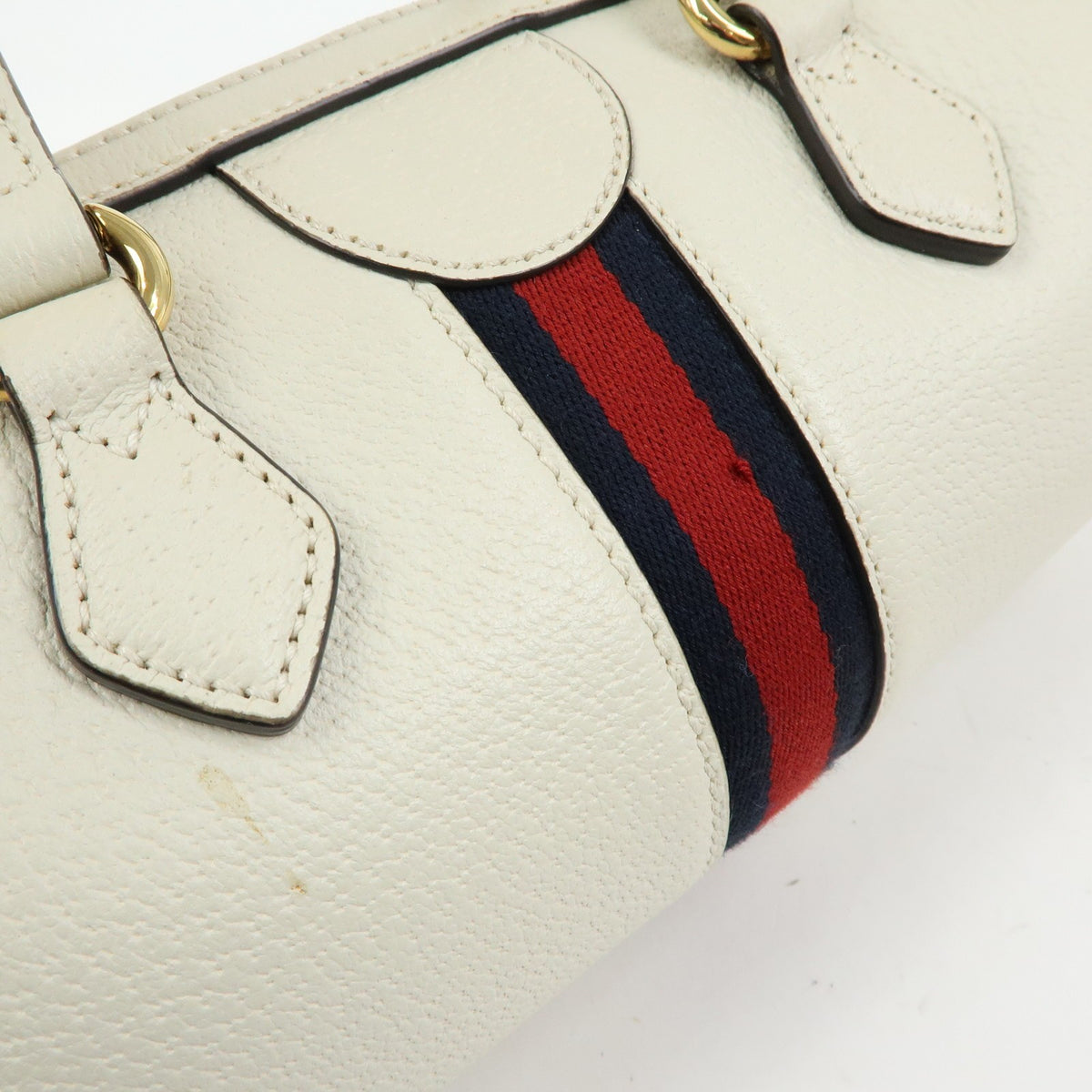 Gucci Ophidia Boston Leather, White, Leather, Handbag