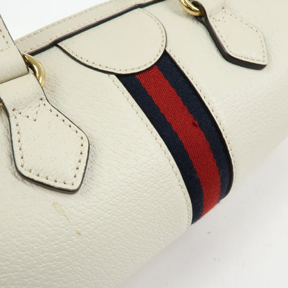 Gucci Ophidia Boston Leather, White, Leather, Handbag