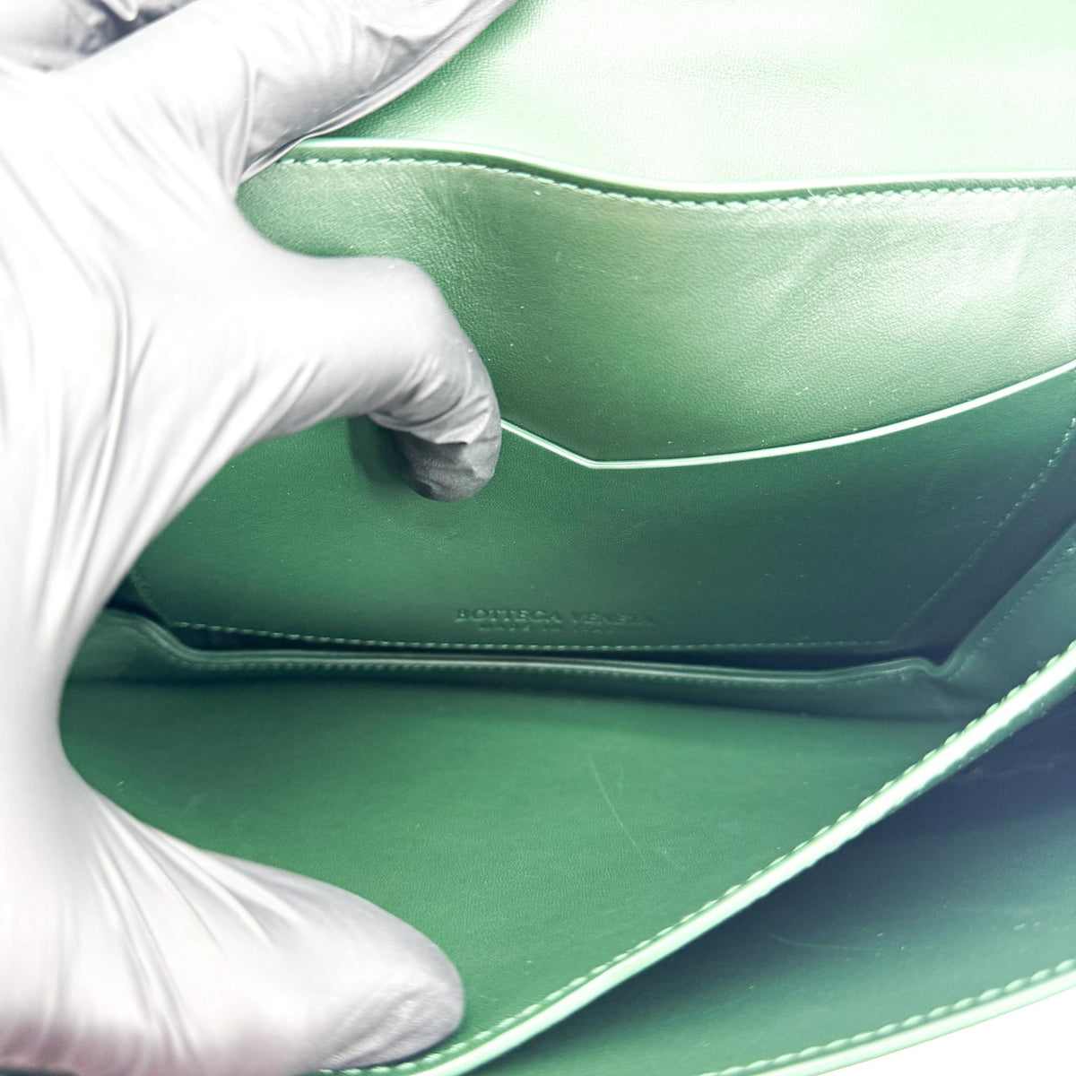 Bottega Veneta Mount Leather, Green, Leather, Shoulder Bag