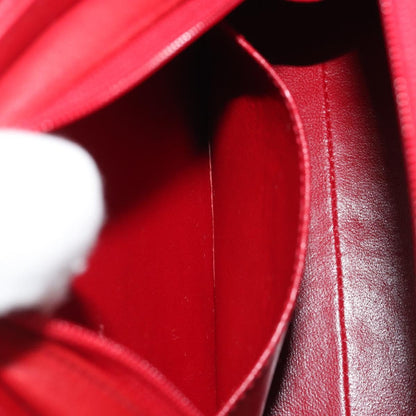 Chanel Vintage Chain Evening Mixed Quilt Lambskin, Red, Leather, Clutch