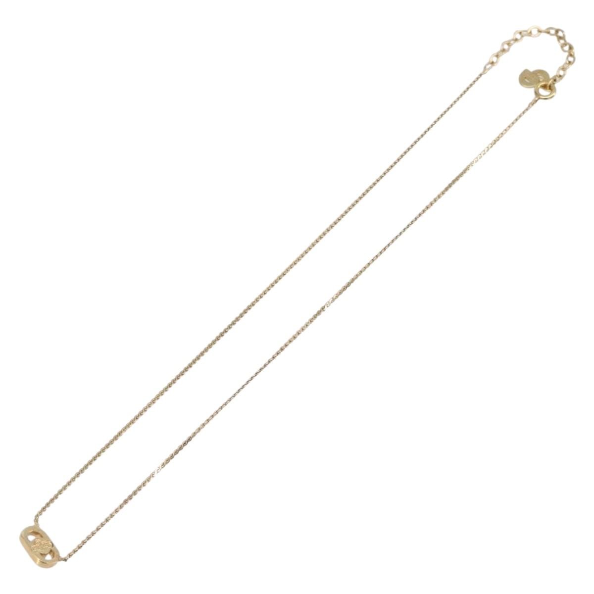 Christian Dior CD Oval Pendant Necklace Metal, Gold, Metal, Necklace
