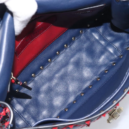 Valentino Garavani Rockstud Spike Flap Quilted Leather, Navy, Leather, Shoulder Bag