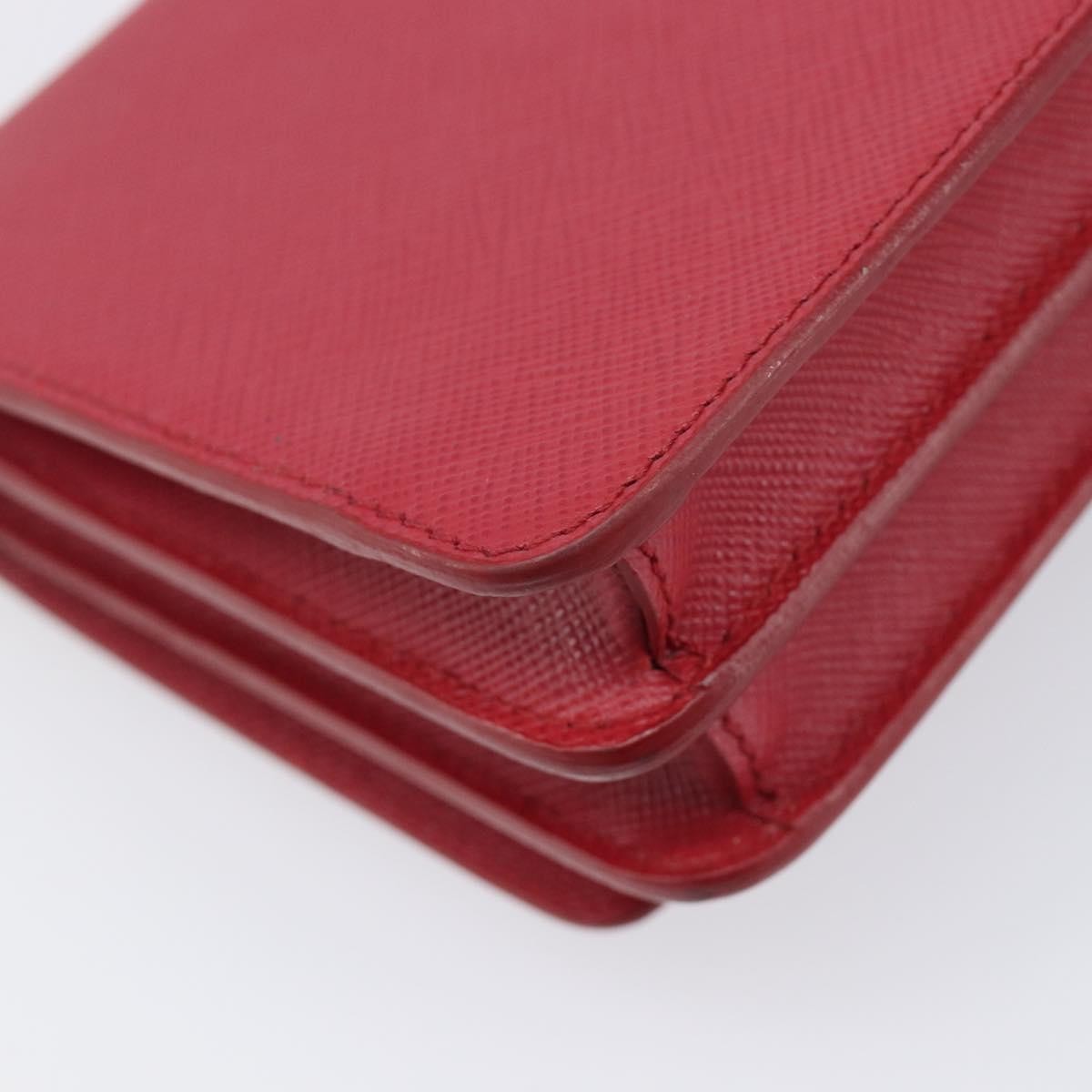 Prada Bow Wallet on Strap Saffiano Leather, Red, Leather, Crossbody Bag