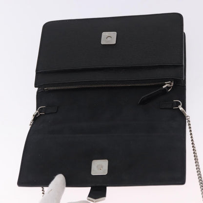 Fendi Karlito Wallet on Chain Studded Saffiano Leather, Black, Leather, Crossbody Bag