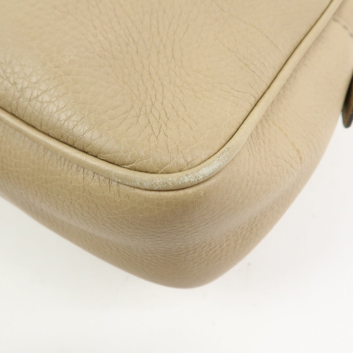 Gucci Soho Chain Zip Leather, Beige, Leather, Shoulder Bag