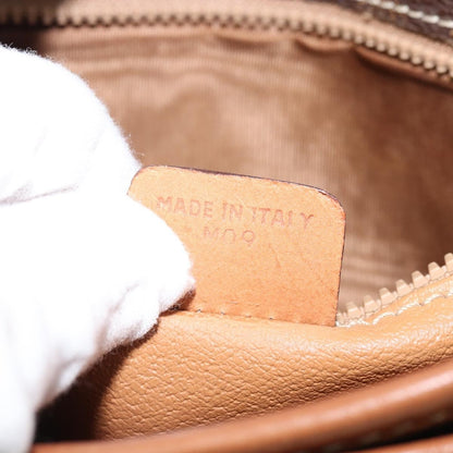 Celine Vintage Macadam Canvas and Leather, Brown, PVC, Shoulder Bag