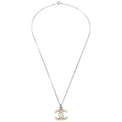 Chanel CC Logo Pendant Metal, Silver, Silver Plated, Necklace
