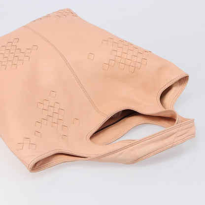Bottega Veneta Regent Leather with Intrecciato Detail, Pink, Leather, Tote Bag