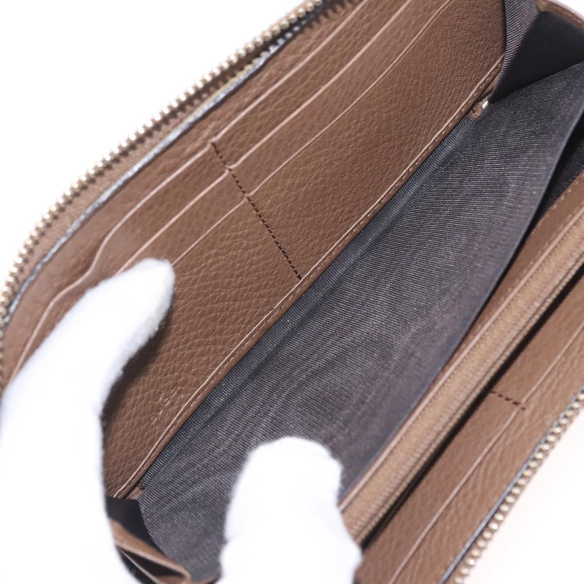 Gucci Soho Double Zip Around Leather, Brown, Leather, Wallet