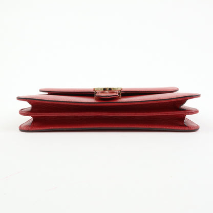Gucci Interlocking Leather, Red, Leather, Shoulder Bag