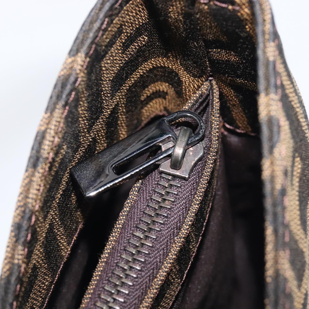 Fendi Vintage Pocket Zucca Canvas, Brown, Canvas, Shoulder Bag