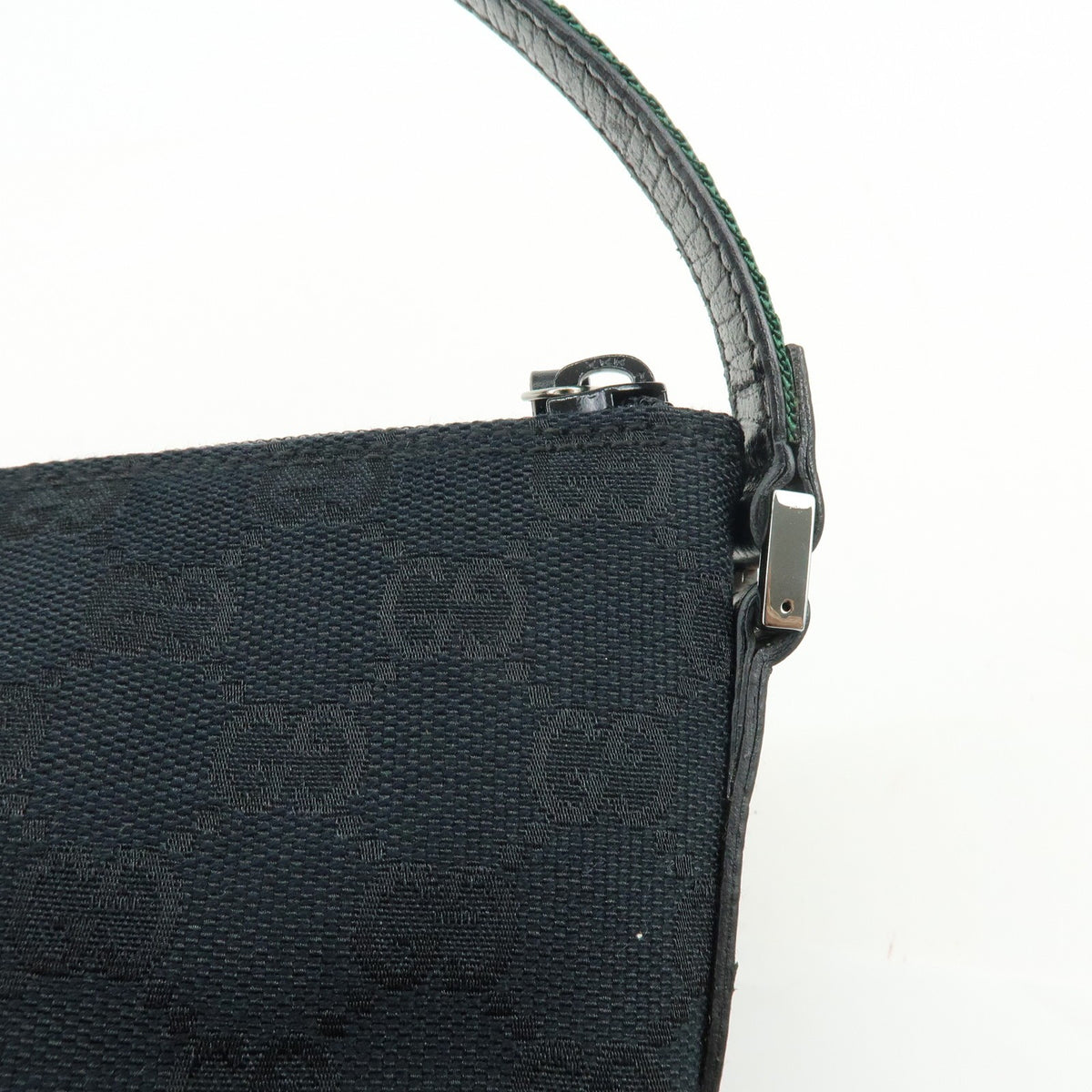 Gucci Boat Pochette GG Denim, Black, Canvas, Clutch